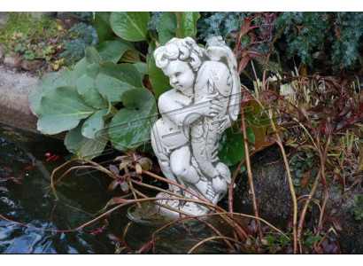 Figure de jardin ange Fontaine 42cm figurine étang personnes en pierre coulée